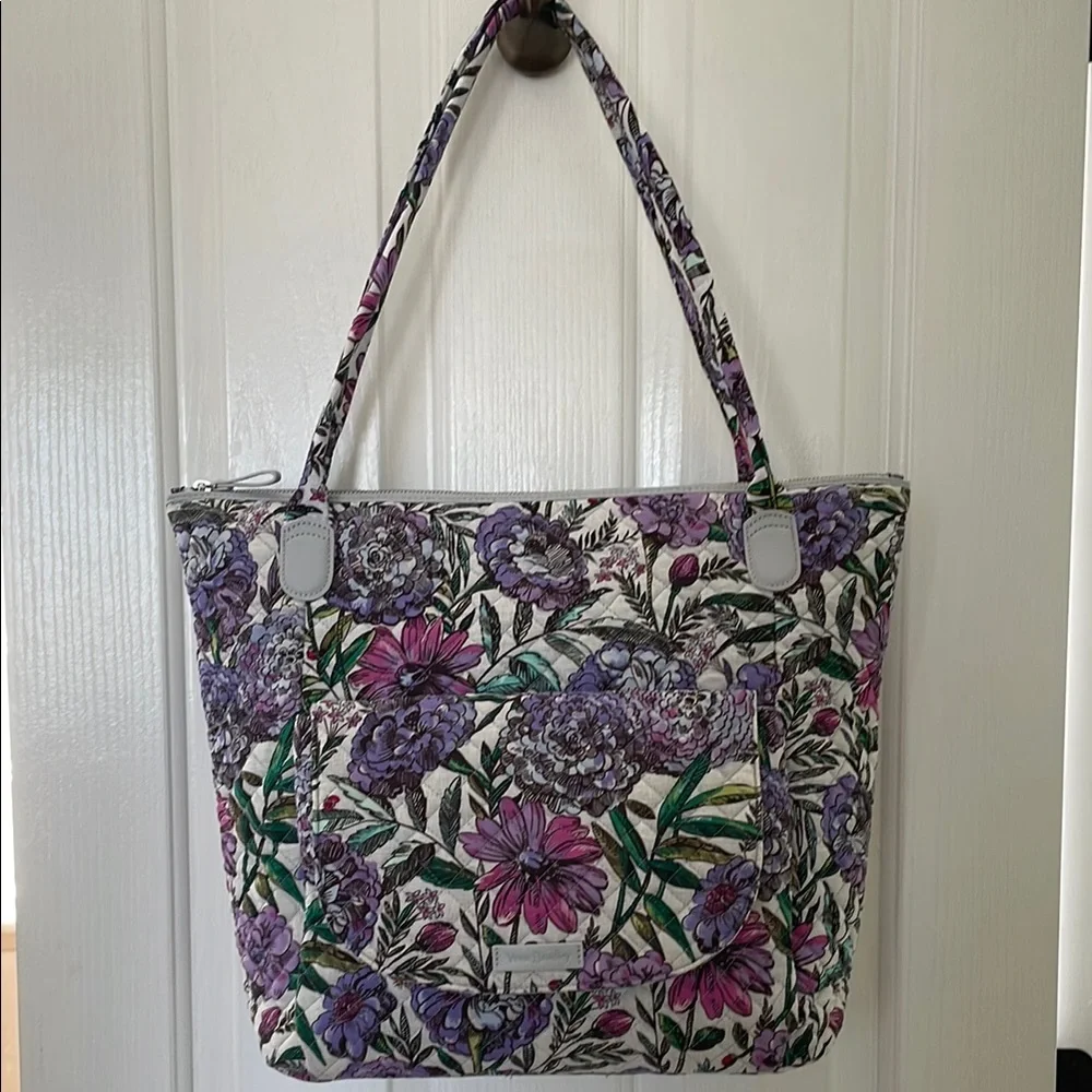 Vera Bradley Purple Floral Tote Bag New With Tags - Picture 13 of 13